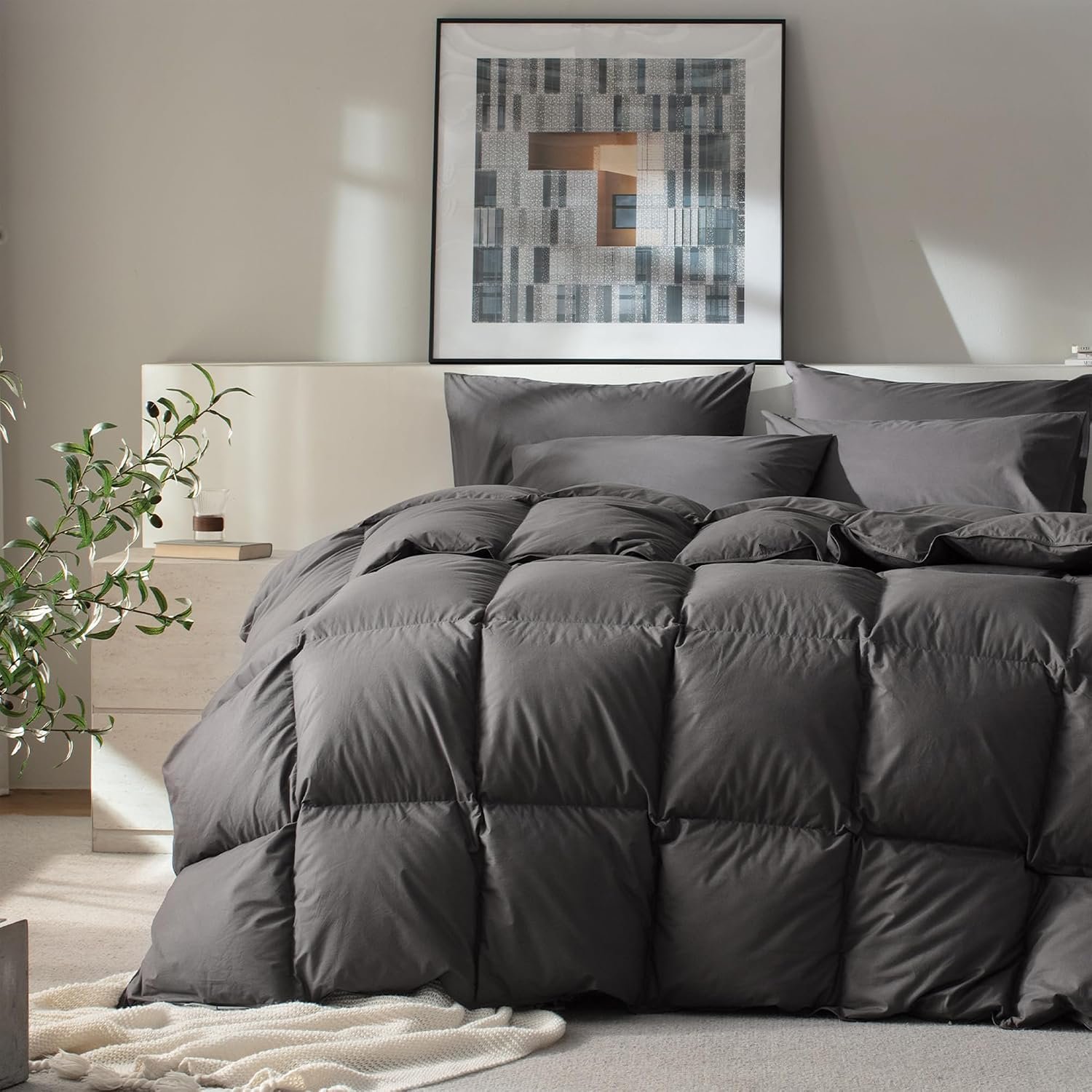 Hungarian feather down comforter, organic cotton